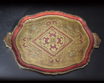 Italian Florentine Gold Gilt Wood Tray