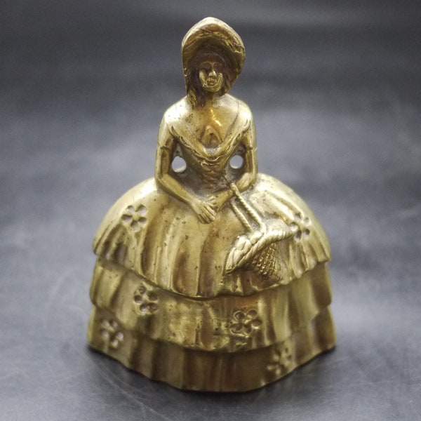 Brass Victorian Lady Vintage Table Bell