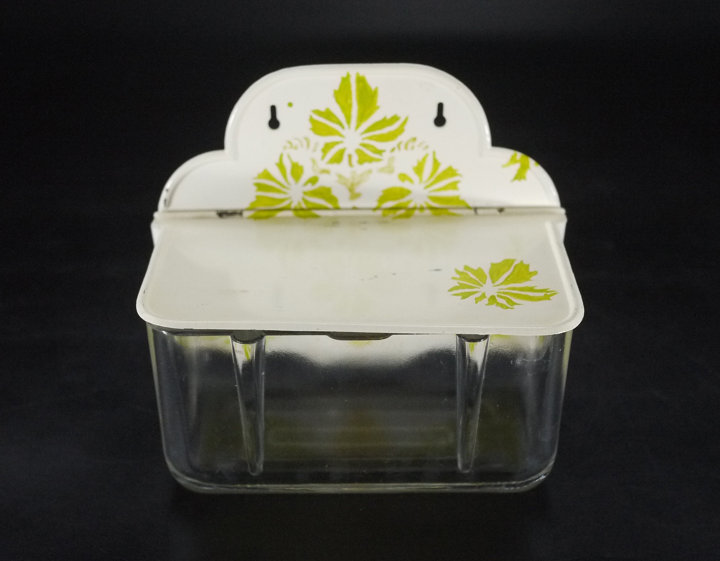 French Glass & Enamel Salt Box, 1920S