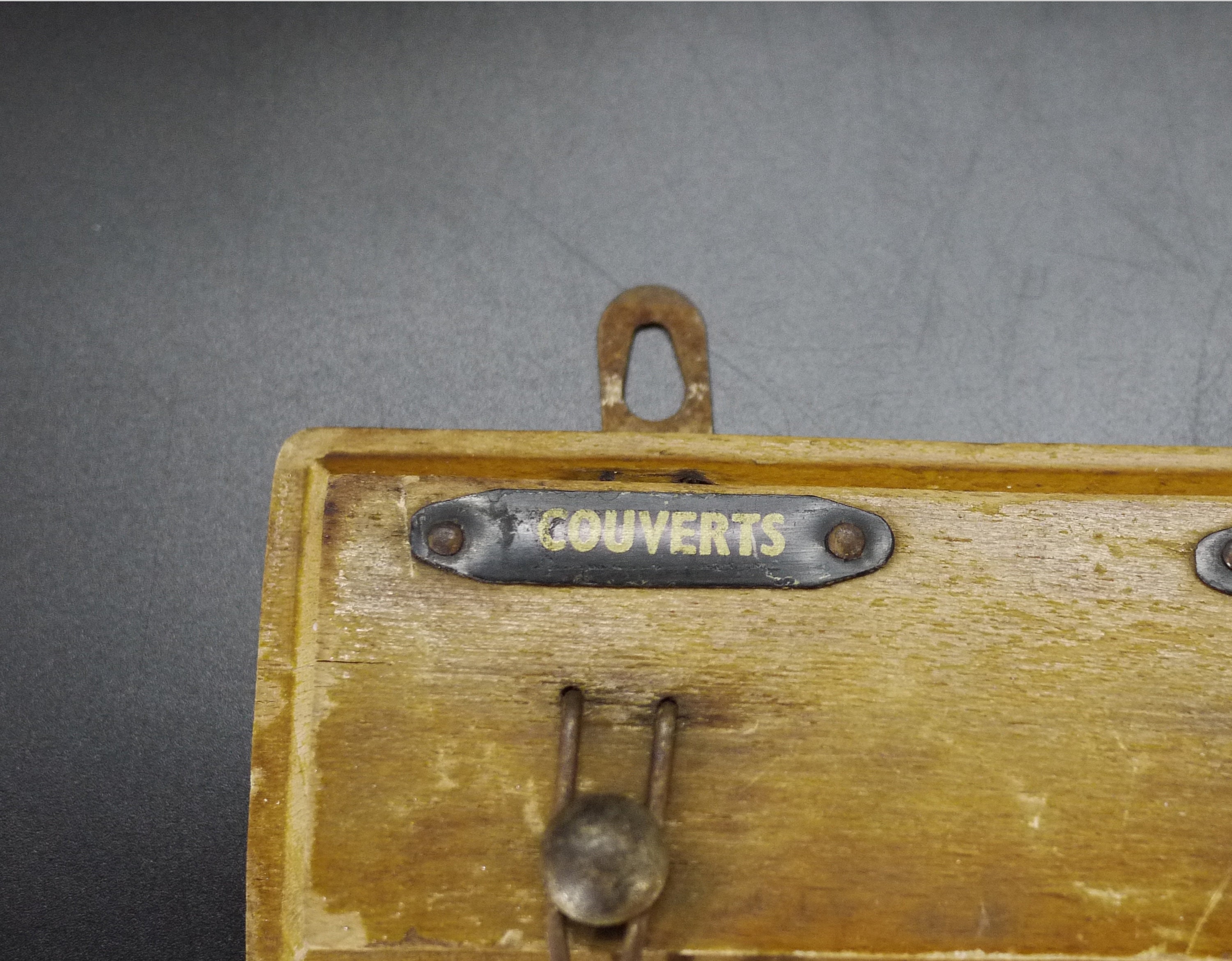 French Vintage Wooden Dish Towel Holder Rustic Kitchen Decor