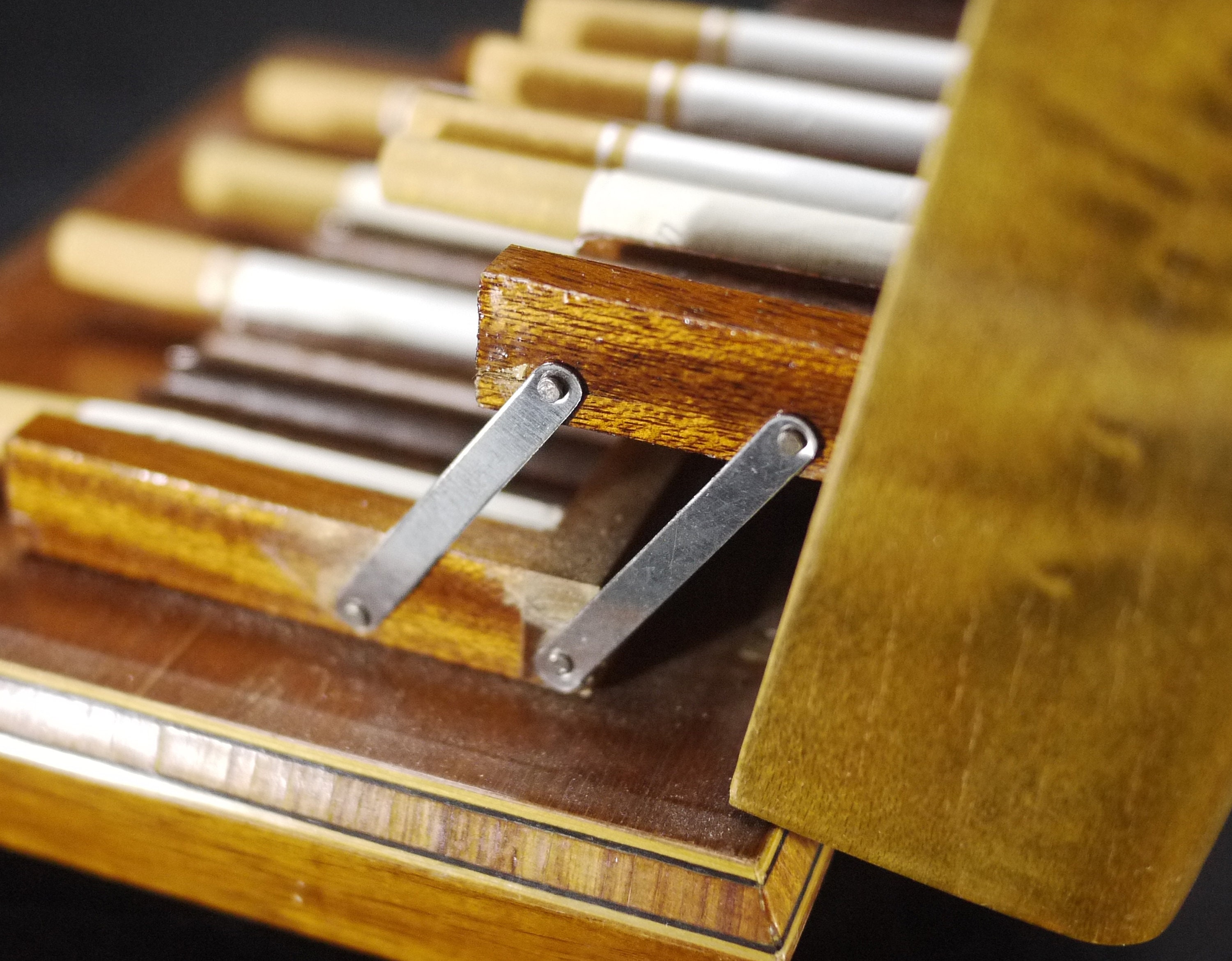 Vintage Musical Cigarette Box with Folding Tiers