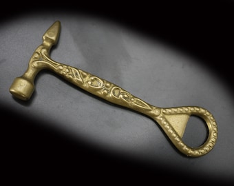 French Vintage Bottle Opener & Nutcracker Brass Hammer Shaped