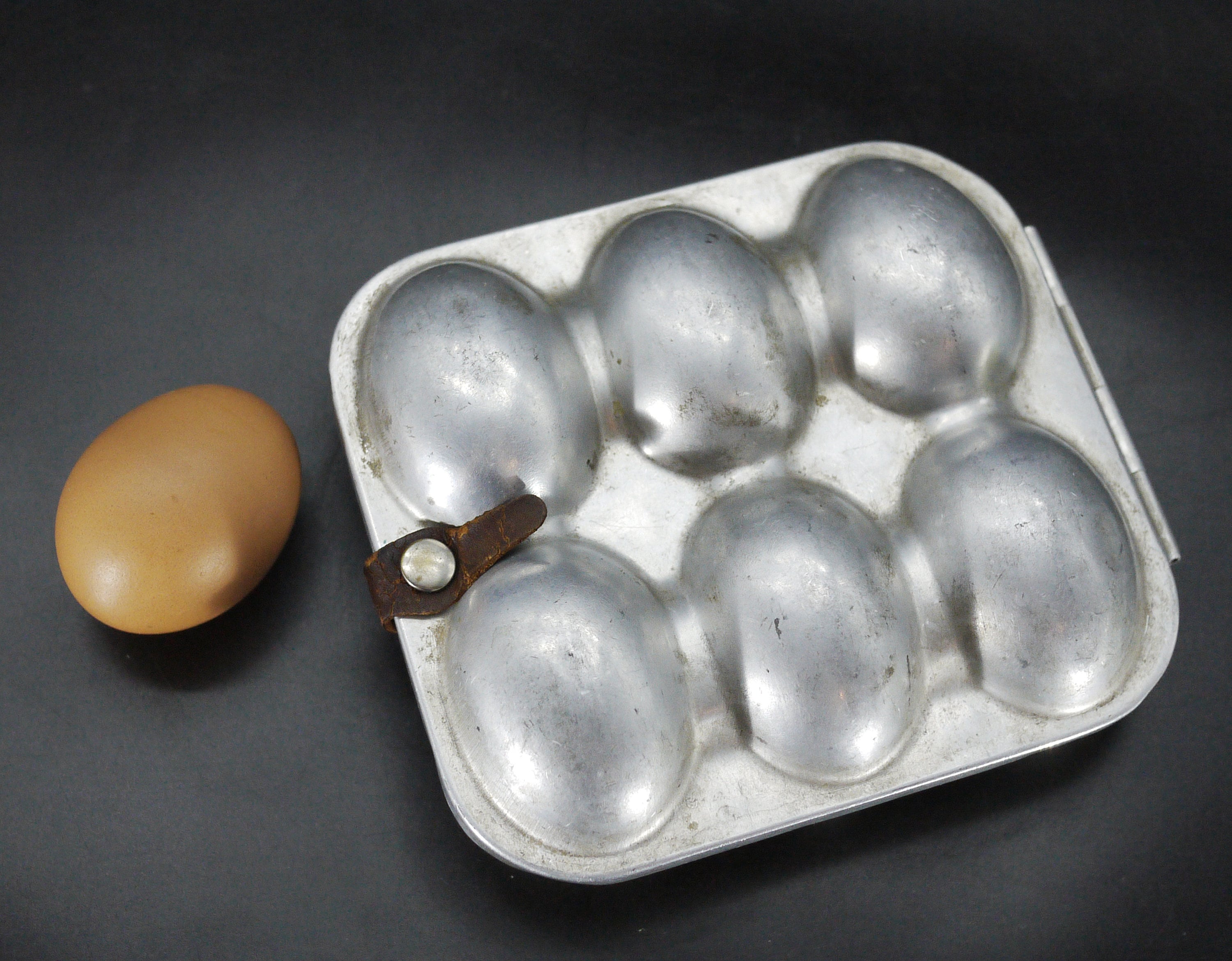 Vintage French Aluminium Egg Carrier Case