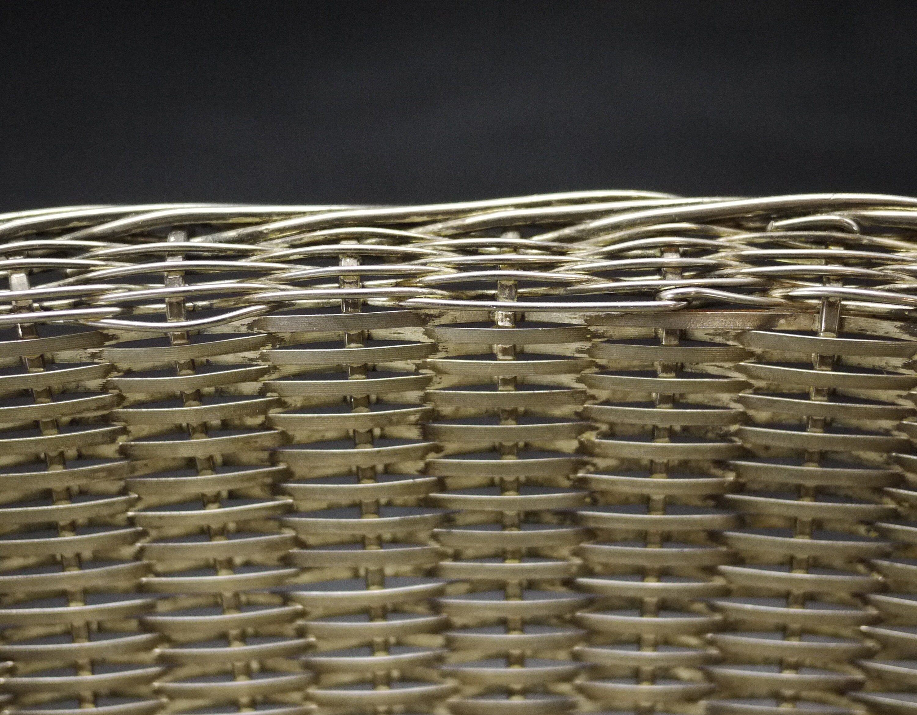 French Silver Woven Wire Bread Baskets