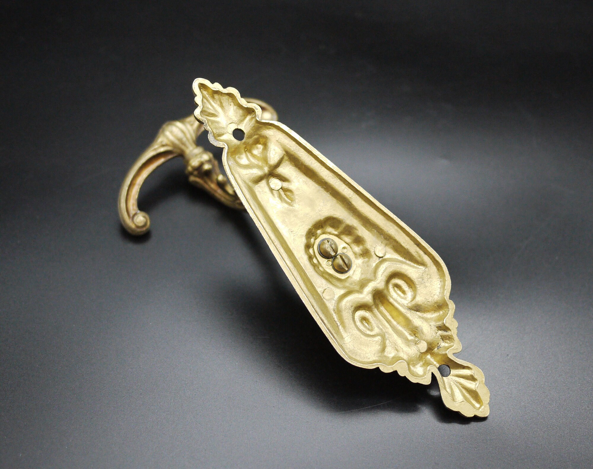 French Ornate Brass Coat Hook Wall Mounted