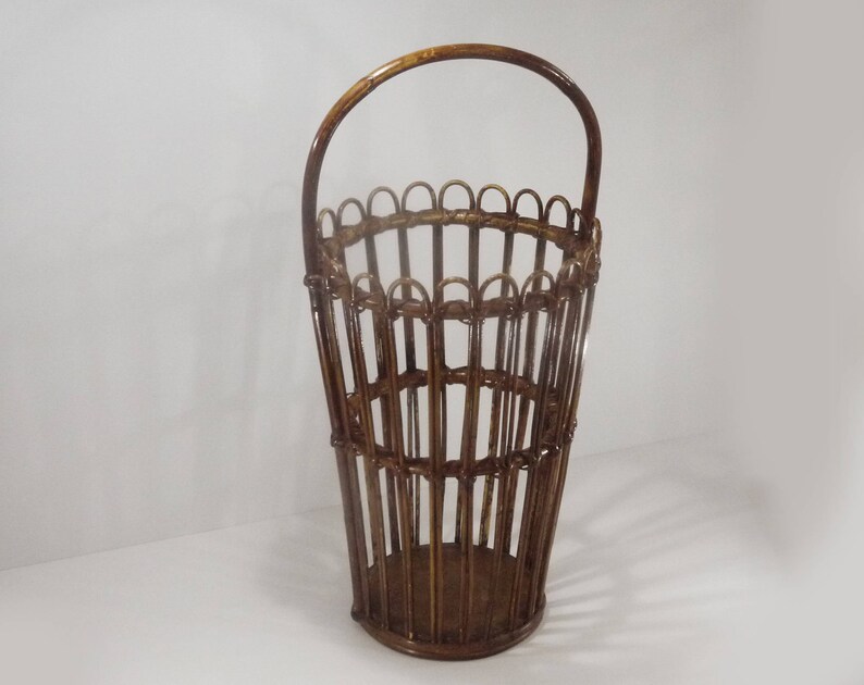 Vintage Large Bamboo Umbrella Stand Etsy