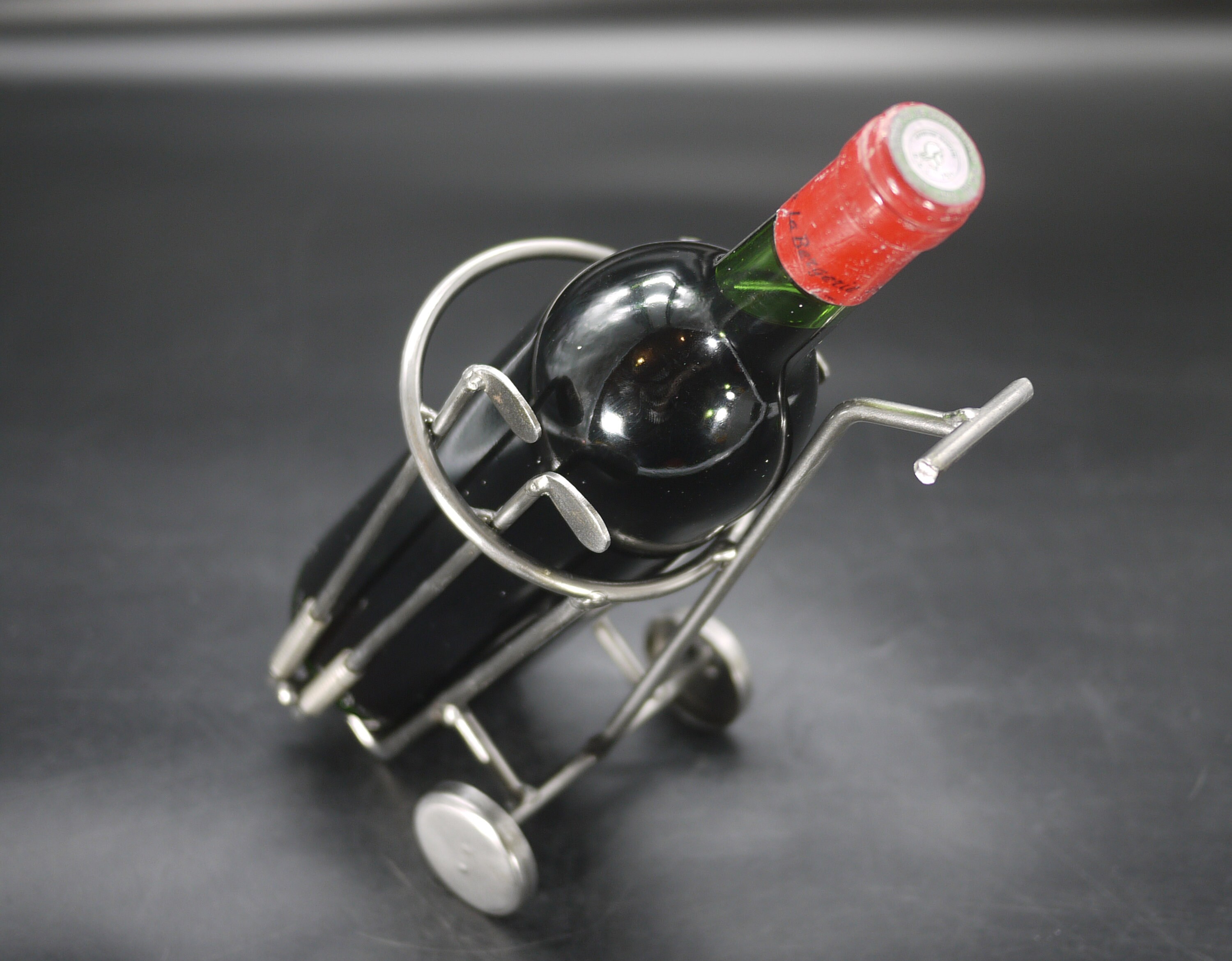 Vintage Golf Bag Wine Bottle Holder Sculpture