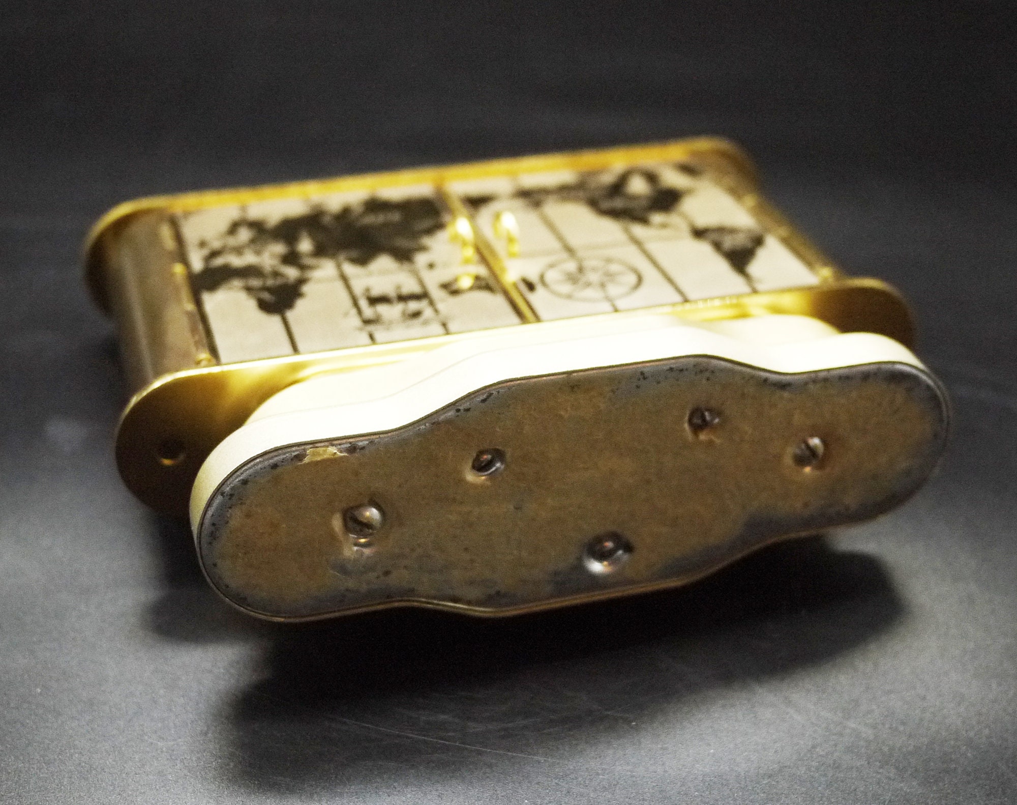 Vintage Brass Cigarette Dispenser with Music Box