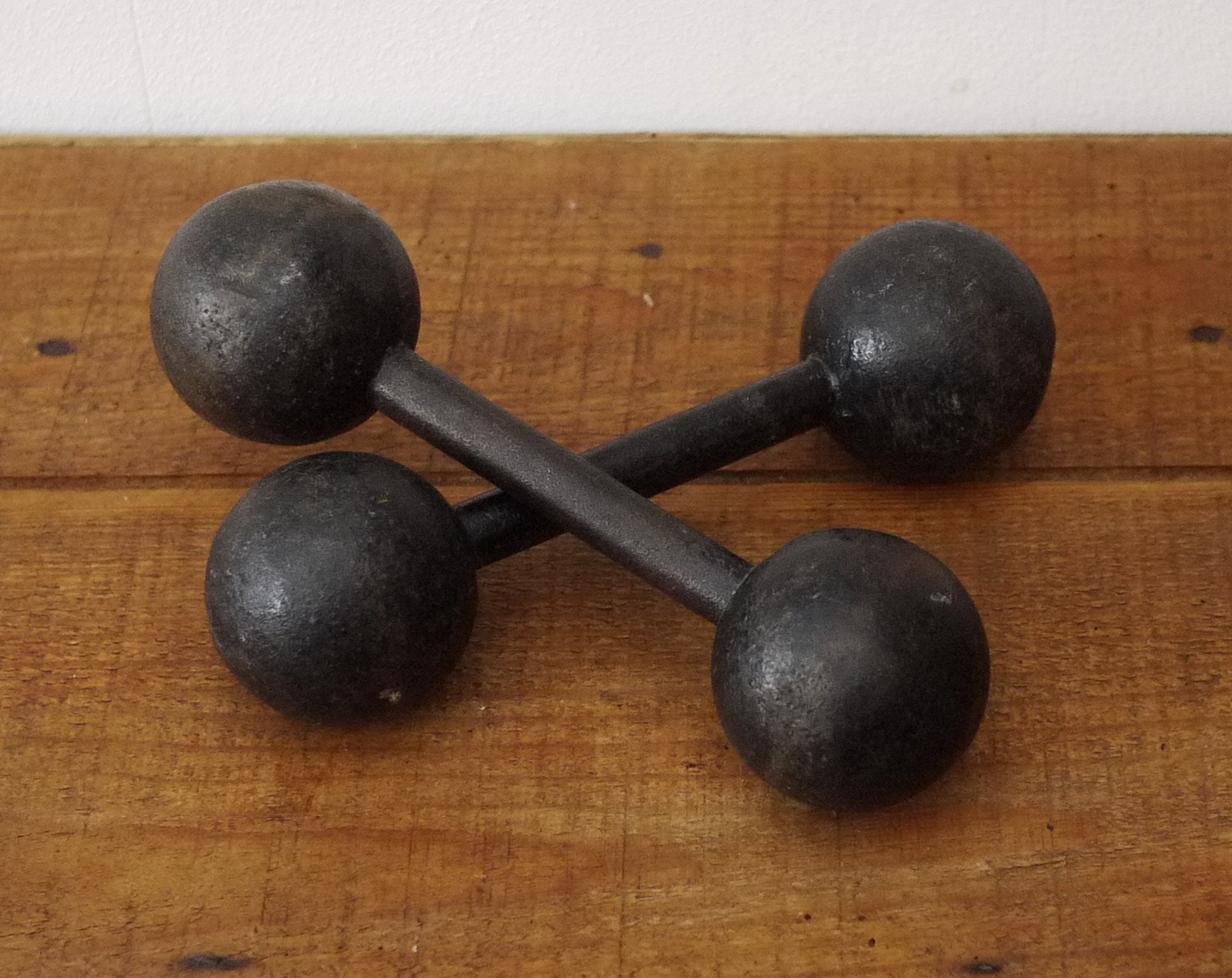Antique Cast Iron Hand Weights French Dumbbel Weights