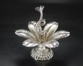 Christofle Fleuron Dolphin Fish Caviar Spoon Set