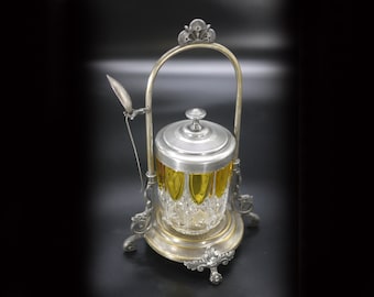 Victorian Pickle Beaver, Jam Jar with Spoon