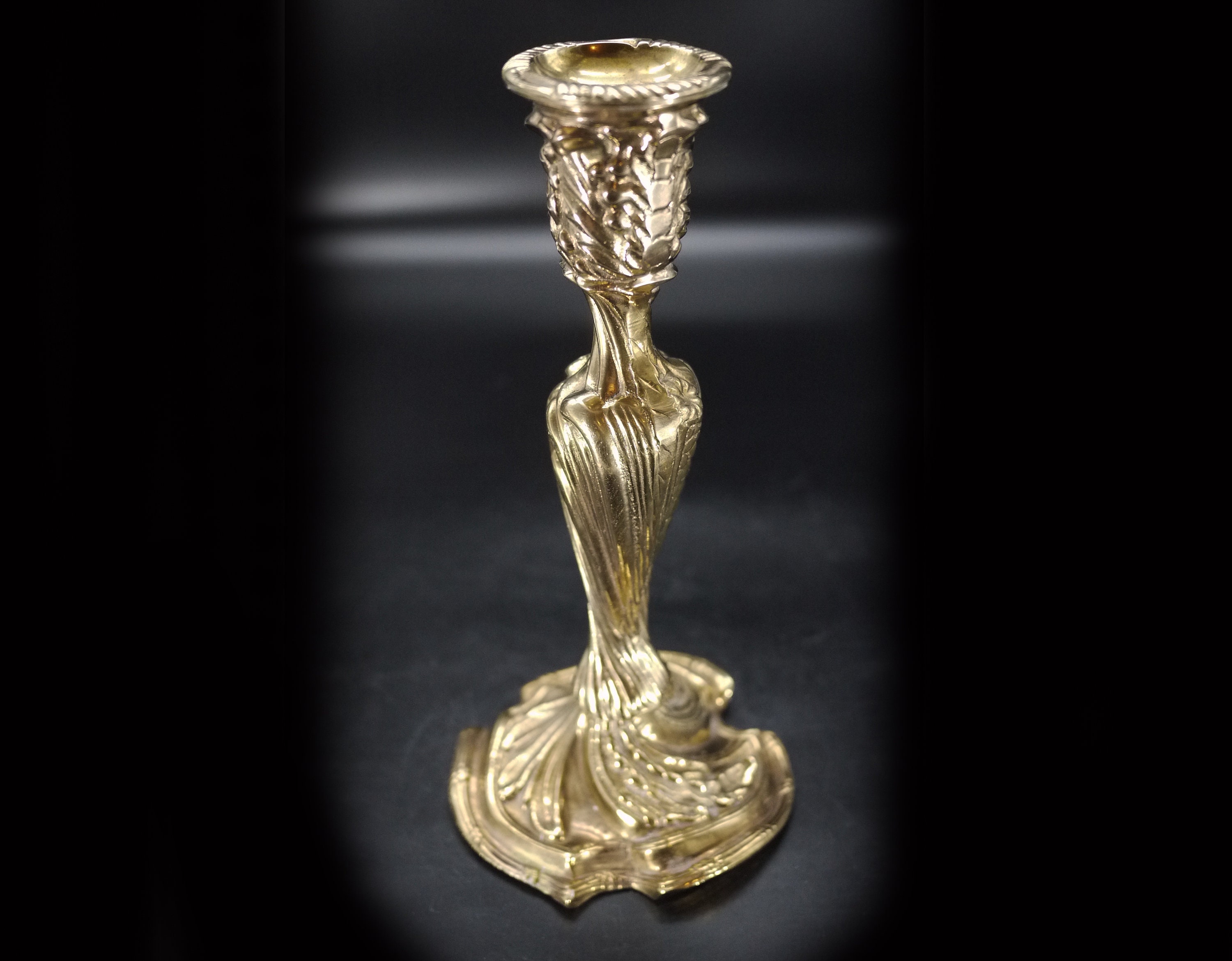 French Gilt Bronze Candlestick Style Louis Xv