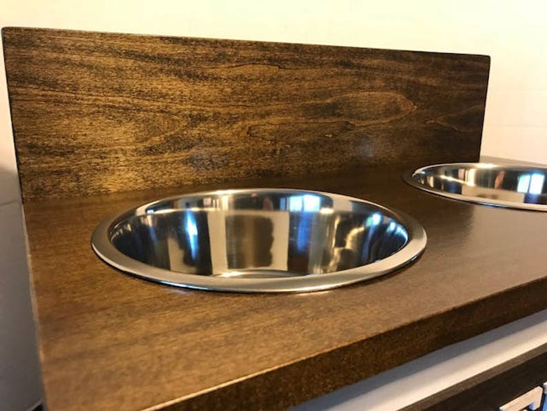 Dog Bowl Stand with Backsplash Dog Feeder Personalized Dog Etsy