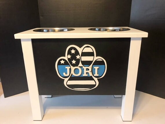 Dog Bowl Standpolice Dog K9 Raised Dog Bowl Personalized Etsy