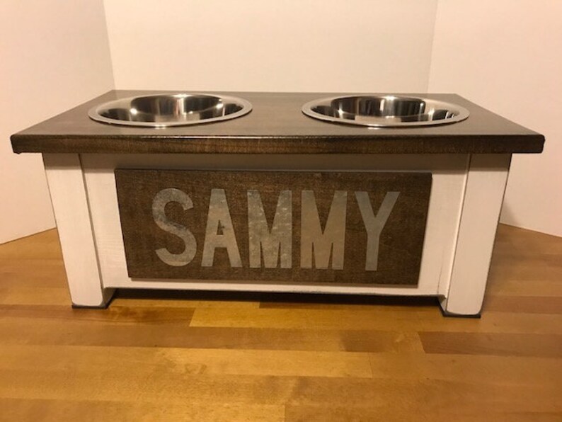 galvanized dog feeder