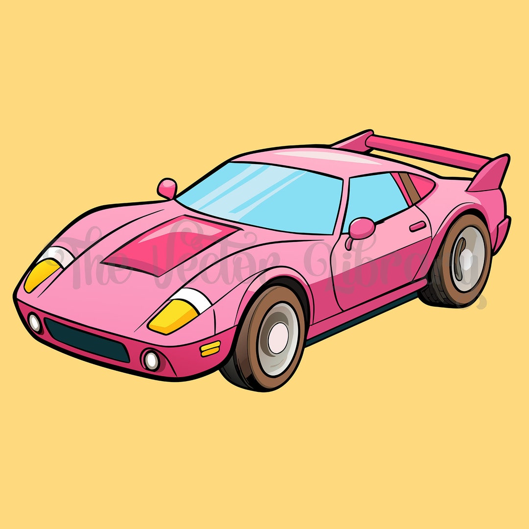 Pink Coupe Sports Car Cartoon High-speed Vehicle Vector,racing Car ...