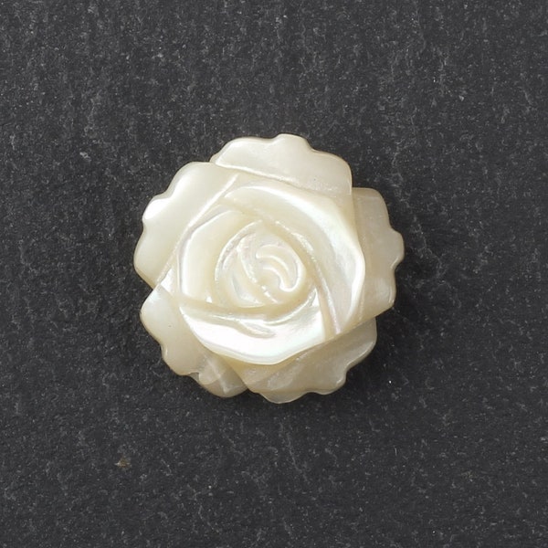 Perle de fleur de grande coquille, 13mm x 11mm, Rose coquille, Coquille naturelle, Perle de rose, Perle de fleur, Perle florale, Fabrication de bijoux, Fournitures de perlage