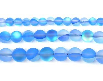 Dark Blue Glow Bead Strand, CHOICE OF 6mm, 8mm or 10mm Beads, Strand of Glass Beads, Round Glass Beads, Colourful Beads, Neon Glow Beads