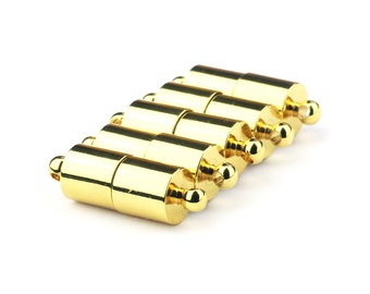 Boucles à canon magnétique d’or, PACK de 5, 22mm x 7mm Fermoirs magnétiques, fermoir facile à ouvrir, fermoir d’arthrite, fermoir d’or, fermoir de boule d’or