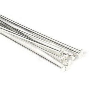 10 x Sterling Silver Flat Head Pins, Real Silver Head Pins for Jewellery Making, 10-PACK, Real Silver Findings, Beading Supplies