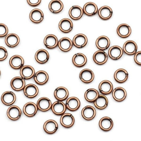 30 X Antique Copper Open Jump Rings, Available in 3mm, 4mm, 5mm, Open Jump Rings, Burnished Copper, Professional Jewellery Findings, Beading