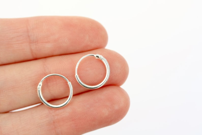 silver hoop earrings, hoop earrings, sterling silver hoop, 10mm hoop earrings silver earrings,small hoop earrings, sterling silver findings image 1