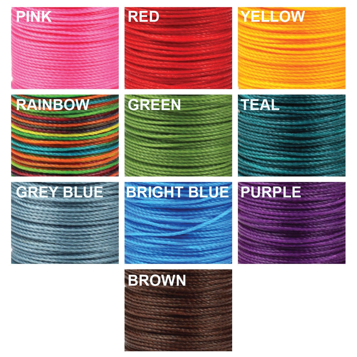 5m Waxed Cotton Thread Cord 0.8mm Thickness 5 Metres CHOICE Etsy UK