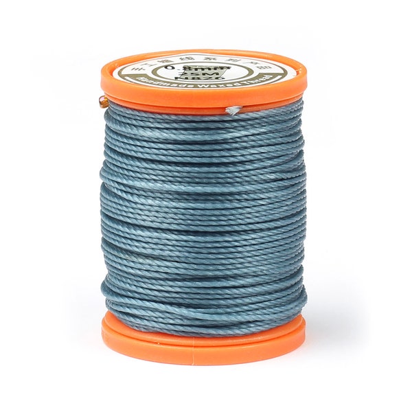 Grey Blue Waxed Cotton Thread Cord, 0.8mm Thickness, 5m or 25m, Waxed Cotton for Beading, CHOICE of 10 colours, Jewellery Making Supplies