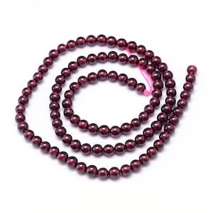 Garnet Semi-Precious Round Beads, Grade AA, 5mm Beads, Dark Red Beads, January Birthstone, Beads for Jewellery Making, Natural Stone