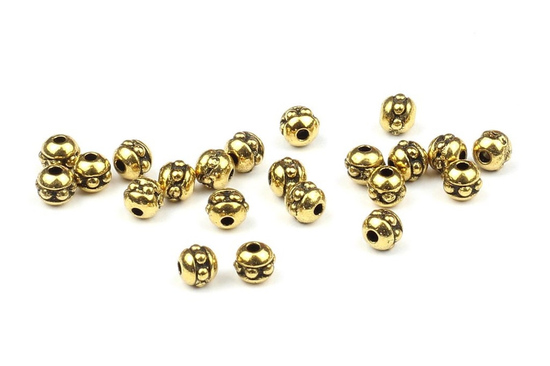 Gold Tierracast Round Spacer Beads, PACK of 20 BEADS, 3mm Spacer Beads