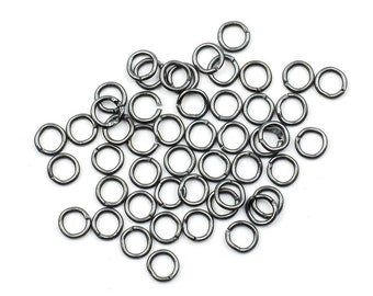 Black Open Jump Rings, CHOICE of 4mm, 5mm, 9mm or 10mm, Open Jump Rings, Black Jewellery Findings, Professional Jewellery Components