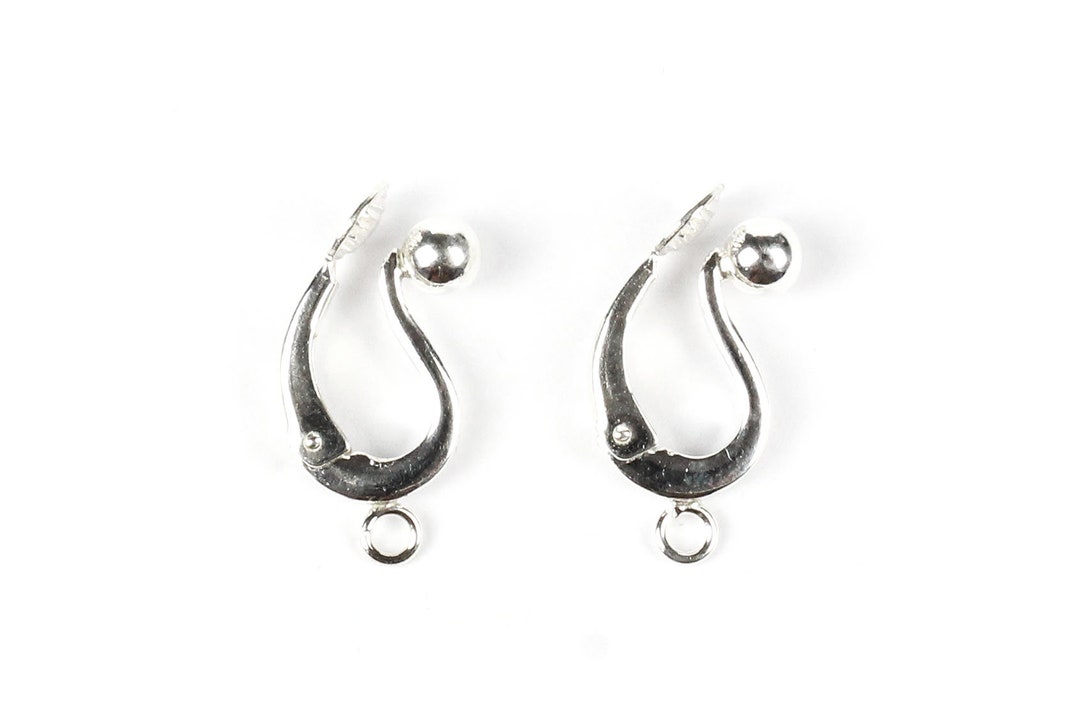 Sterling Silver Clipon Earrings, 1 Pair, 17mm, Make Your Own Clip