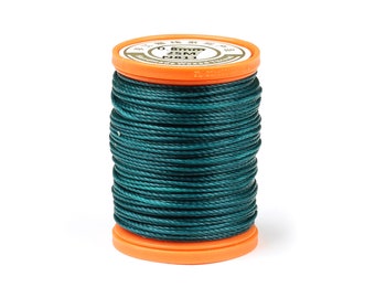 Teal Waxed Cotton Thread Cord, 0.8mm Thickness, 5m or 25 metres, Waxed Cotton for Beading, CHOICE of 10 colours, Jewellery Making Supplies