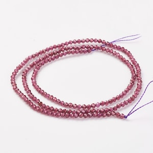 Garnet Semi-Precious Faceted Round Beads, Grade AA Beads, 2mm Beads, Dark Red Beads, January Birthstone, Natural Beads for Jewellery Making