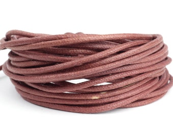 5m Brown Cotton Cord, 2mm Thickness, 5 metres Cotton, Cotton Cord for Beading, Jewellery Making, Macrame, Necklace Cord, Natural Brown Cord