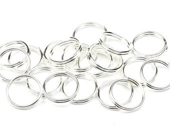 20 x Silver Split Rings, 10mm, Silver Jewellery Findings, Professional Jewellery Components, Silver Jewellery, Jump Rings, Split Rings