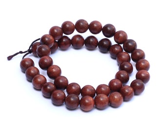Wooden Beads, 10mm beads, Real Wood Beads, String Wood Beads, Approx. 40 Beads, Solid Wood Round Beads, String of real wood beads, Wood Bead
