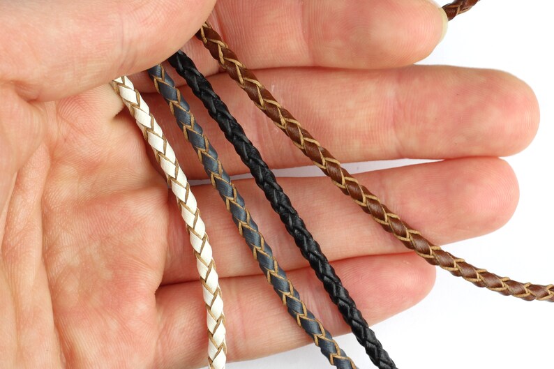 Woven Leather Cord for Jewellery Making 3mm Braided Leather Etsy