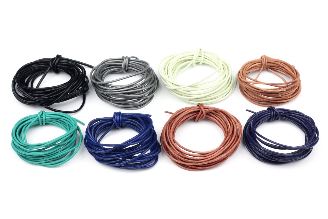 1.5mm Leather Cord, 3 Metres, CHOICE of Colours, Fine Leather Cord for
