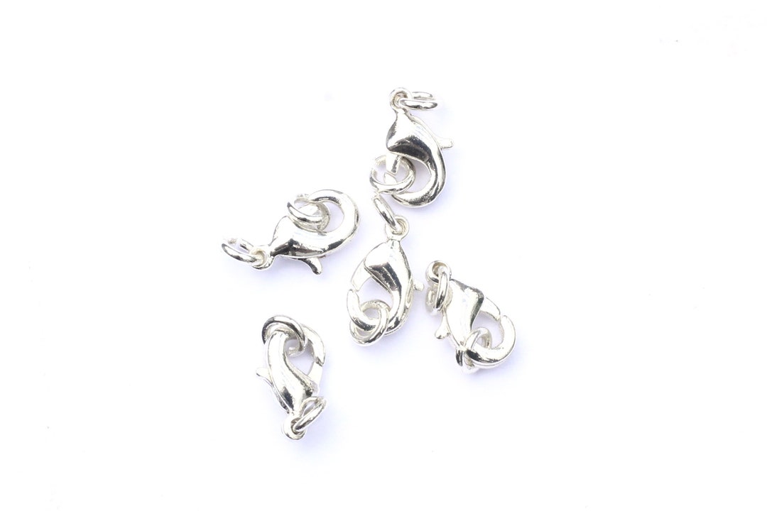 Silver Lobster Clasp and Jump Rings Sets 5pcs 10mm 12mm Etsy