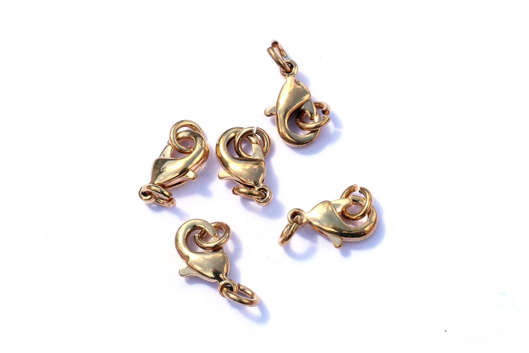 12mm Gold Lobster Clasp and Jump Rings Sets 5pcs Gold Etsy