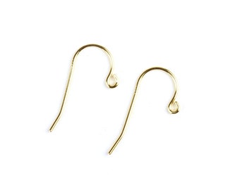 Gold-filled Ear Wires, Gold Earwires, 1 Pair, 6 pairs, Make Your Own Earrings, Sterling Silver Findings, Gold Fish Hooks, Gold French Hooks
