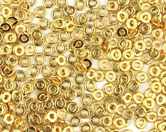 Gold-plated Kenyan Spacer Beads, 1mm x 4mm Spacer Beads, PACK of 20 BEADS, Tiny Beads, Beads for Jewellery Making and Beading, Spacers