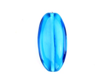 Blue Handmade Glass Lampwork Bead, Oval Beads, Handmade Bead, Glass Bead, Colourful Glass Bead, Large Glass Bead, Blue Glass Bead, Oval Bead
