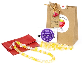 DIY Glow Bead Necklace Kit, CHOICE of seven colours, Bead Kit, Jewellery Kit, Jewelry Making Kit, Jewellery Kit, Beginners Necklace Kit