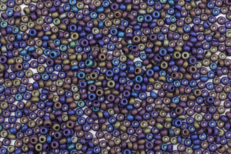 Size 110 BluePurpleBronze Matte Seed Beads Seed Beads for Jewellery Making embroidery bead weaving Copper Seed Beads 10g Seed Beads