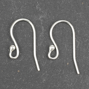 Sterling Silver Ear Wires, Silver Earwires, 1 Pair, Make Your Own Earrings, Sterling Silver Jewellery Findings, Silver Earring Hooks