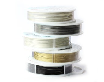 Jewellery Wire Beadalon 49 Strand 0.61mm / 0.024in (3.05m / 10ft), CHOICE of COLOUR, Tarnish Resistant Wire, Jewellery Wire, Bead Wire