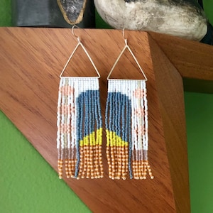 The Portal. Handwoven earrings. Seed bead earrings. Fringe earrings.