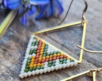 Retro Refrigerator. Seed bead earrings. Handmade earrings.